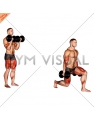 Dumbbell Bicep Curl Lunge with Bowling Motion