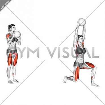 Sagittal Plane Lunge With Overhead Medicine Ball Press