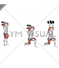 Dumbbell Forward Lunge Triceps Extension