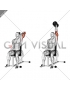 Dumbbell Seated Reverse Grip One Arm Overhead Tricep Extension
