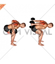 Dumbbell Standing Bent Over Two Arm Triceps Extension