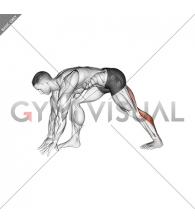 Crouching Heel Back Calf Stretch