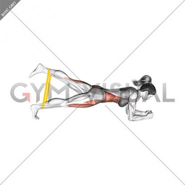 Resistance Band Front Plank With Kicked Leg