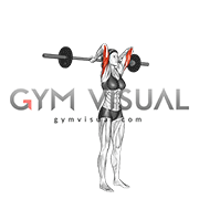 Barbell Standing Overhead Triceps Extension (female)