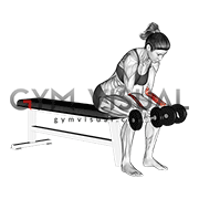 Dumbbell Seated Palms Up Wrist Curl (female)