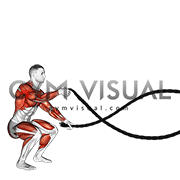 Battling Ropes Alternate Arms Jump Squat