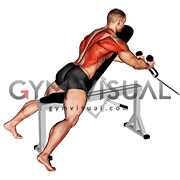 Incline bench cable row clearance