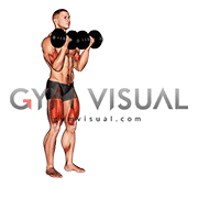 Dumbbell Bicep Curl Lunge with Bowling Motion