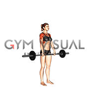 Barbell Standing Front Raise Over Head (female)