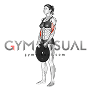 Weighted Standing Curl (female)