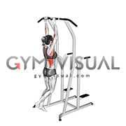 Hammer Grip Pull-up on Dip Cage (female)