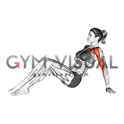 Seated Shoulder Flexor Depresor Retractor Stretch Bent Knee (female)