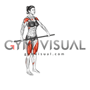 Stick Lunge with Overhead Raise Stretch (female) (female)