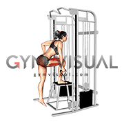 Cable Ipsilateral Glute Dominant Step-up (female)