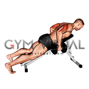 Dumbbell Incline Triceps Kickback (male)