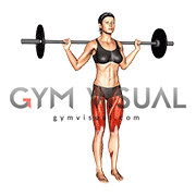 Barbell Curtsey Lunge (female)