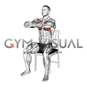 Seated Alternate Dynamic Chest Stretch on a Chair (male)