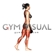 Kettlebell Staggered Stance Deadlift (female)