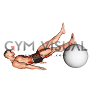Straight Hip Single Leg Curl on Stability Ball (male)
