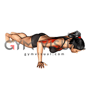 Isometric Hold Wide Hand Push-up (female)