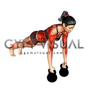 Kettlebell Alternating Renegade Row (female)