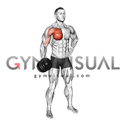 Dumbbell Standing Single Arm Cross Raise