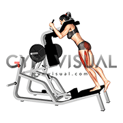Lever Single Leg Squat on Hack Squat Machine (female)