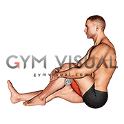 Seated Single Leg Hugging Knee Flexion with Towel (male)