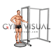 Band Standing on Bosu Ball Single Leg Abduction (male)