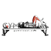 Pilates Machine Lying Knee Extension on Heels (female)