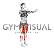 Biceps Curl Front Step (female)