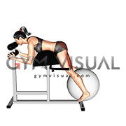 Weighted Ball Reverse Hyperextension on GHD (female)
