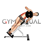 Weighted Plate 45 degrees Side Bend (female)