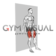 Standing Wall Slide Quarter Squat Hold (male)