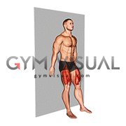 Standing Wall Slide Quarter Squat Hold (male)