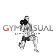 Dumbbell Kneeling Single Arm Shoulder Press (male)