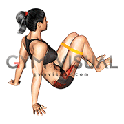 Resistance Band Seated Bent Knee Abduction Feet Floor Off (female)
