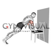 Incline Close Grip Push-up with Chair against Wall