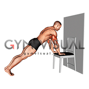 Incline Close Grip Push-up with Chair against Wall