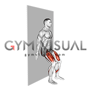 Standing Wall Slide Half Squat Hold (male)