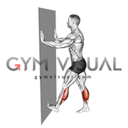 Calf Push Stretch With Hands Against Wall