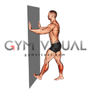 Calf Push Stretch With Hands Against Wall