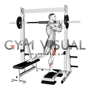 Smith Unilateral Bulgarian Split Squat from Deficit (male)