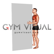 Standing Isometric Shoulder Internal Rotation against Wall (male)