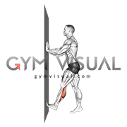 Calf Push Stretch With Hands Against Wall